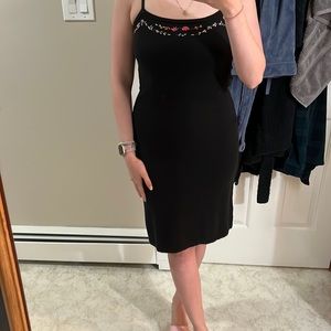 Vintage 1990s BCBG Maxazria black embroidered Dress